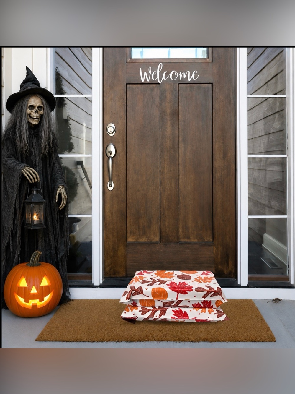 20 14.5โ x 19โ Halloween Autumn Leaves Poly Mailers - Picture 2 of 7